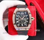Richard Mille Extra Flat RM67-01 Rose Gold Iced Out Diamond Replica Automatic Watch 